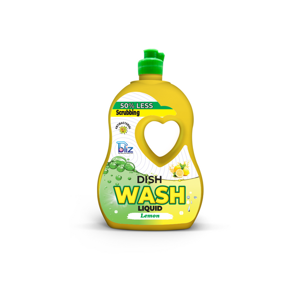 Bliz Dishwash Liquid 500ML. - Lemon Power - 50% Less Scrubbing - Safe On Hands -