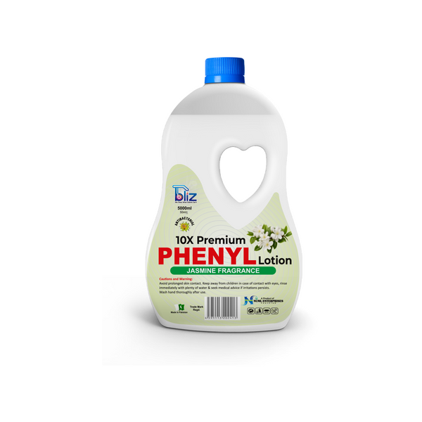 Bliz Thick Jasmine Perfumed Phenyl (Mop Gel) 5 Liters - Jasmine Fragrance - Floor Cleaner - Disinfectant - Kills 99.9% Germs