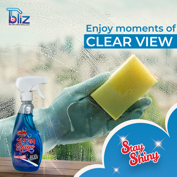 Bliz Ultra Shine Glass Cleaner 500 ML – Streak-Free Formula for Crystal Clear Glass Surfaces