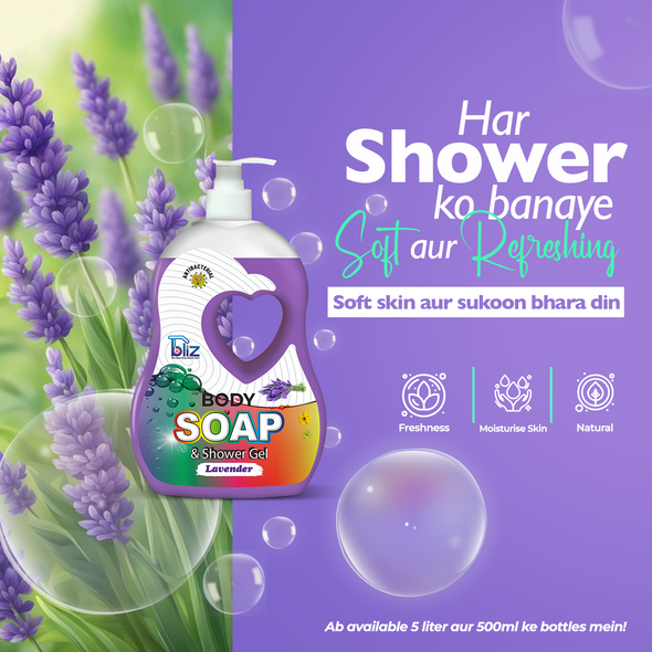 Bliz Body Wash - Lavendar (500 ML) Nourishing Cleanse for Soft, Hydrated Skin with Long-lasting Fragrance