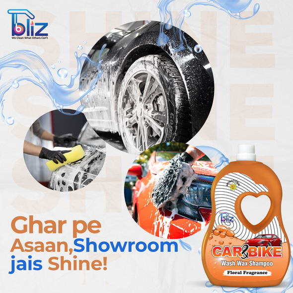 Bliz Car & Bike Wash Shampoo 500 ML– Rich Lather, Deep Foaming, for a Shiny Ride