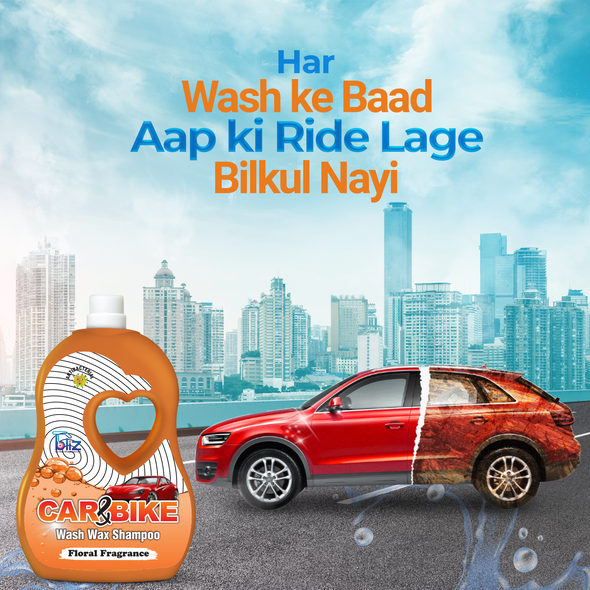 Bliz Car & Bike Wash Shampoo 500 ML– Rich Lather, Deep Foaming, for a Shiny Ride