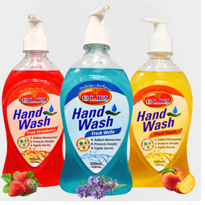 Bliz Fruity Trio Handwash Pack: Strawberry, Peach, and Wella, 450ml Each