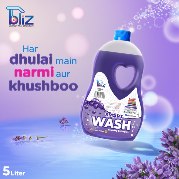 Bliz Smart Wash 3-in-1 Laundry Detergent - 5Liters - Cleaner, Color Enhancer, Fabric Softener